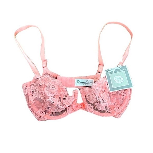 NWT VTG RARE Oscar De La Renta peach bra Union Label beautiful size 34 C - Picture 1 of 7